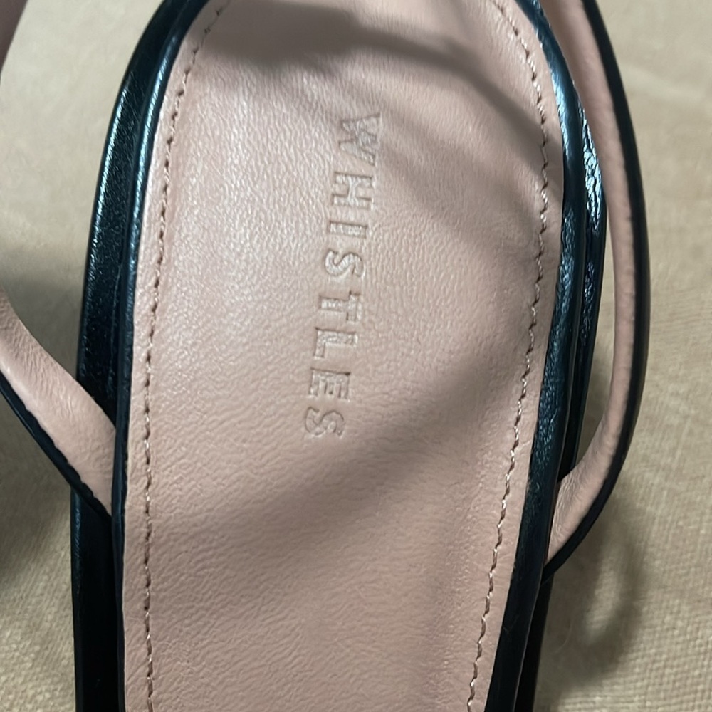 Whitles Ankle strap heeled sandals with open square toe, - Picture 4 of 9